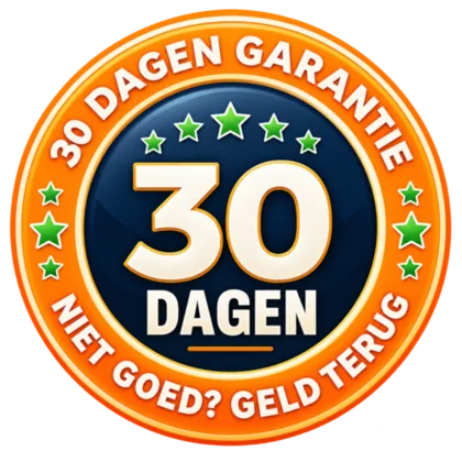 30 dagen garantie — niet goed, geld terug